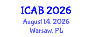 International Conference on Agriculture and Biotechnology (ICAB) August 14, 2026 - Warsaw, Poland International Conference on Agriculture and Biotechnology (ICAB) August 14, 2026 - Warsaw, Poland