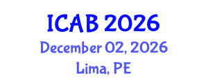 International Conference on Agriculture and Biotechnology (ICAB) December 02, 2026 - Lima, Peru International Conference on Agriculture and Biotechnology (ICAB) December 02, 2026 - Lima, Peru