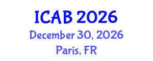 International Conference on Agriculture and Biotechnology (ICAB) December 30, 2026 - Paris, France International Conference on Agriculture and Biotechnology (ICAB) December 30, 2026 - Paris, France