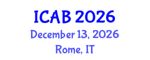 International Conference on Agriculture and Biotechnology (ICAB) December 13, 2026 - Rome, Italy International Conference on Agriculture and Biotechnology (ICAB) December 13, 2026 - Rome, Italy