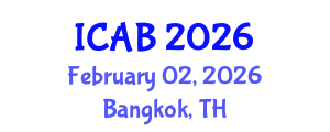 International Conference on Agriculture and Biotechnology (ICAB) February 02, 2026 - Bangkok, Thailand International Conference on Agriculture and Biotechnology (ICAB) February 02, 2026 - Bangkok, Thailand