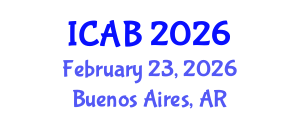 International Conference on Agriculture and Biotechnology (ICAB) February 23, 2026 - Buenos Aires, Argentina International Conference on Agriculture and Biotechnology (ICAB) February 23, 2026 - Buenos Aires, Argentina