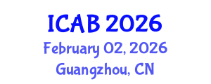 International Conference on Agriculture and Biotechnology (ICAB) February 02, 2026 - Guangzhou, China International Conference on Agriculture and Biotechnology (ICAB) February 02, 2026 - Guangzhou, China