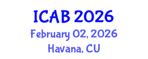 International Conference on Agriculture and Biotechnology (ICAB) February 02, 2026 - Havana, Cuba International Conference on Agriculture and Biotechnology (ICAB) February 02, 2026 - Havana, Cuba