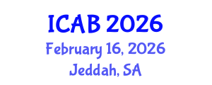 International Conference on Agriculture and Biotechnology (ICAB) February 16, 2026 - Jeddah, Saudi Arabia International Conference on Agriculture and Biotechnology (ICAB) February 16, 2026 - Jeddah, Saudi Arabia