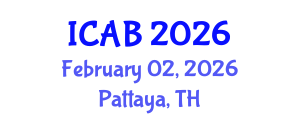International Conference on Agriculture and Biotechnology (ICAB) February 02, 2026 - Pattaya, Thailand International Conference on Agriculture and Biotechnology (ICAB) February 02, 2026 - Pattaya, Thailand