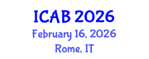 International Conference on Agriculture and Biotechnology (ICAB) February 16, 2026 - Rome, Italy International Conference on Agriculture and Biotechnology (ICAB) February 16, 2026 - Rome, Italy