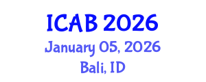 International Conference on Agriculture and Biotechnology (ICAB) January 05, 2026 - Bali, Indonesia International Conference on Agriculture and Biotechnology (ICAB) January 05, 2026 - Bali, Indonesia