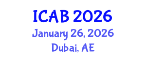 International Conference on Agriculture and Biotechnology (ICAB) January 26, 2026 - Dubai, United Arab Emirates International Conference on Agriculture and Biotechnology (ICAB) January 26, 2026 - Dubai, United Arab Emirates