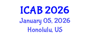 International Conference on Agriculture and Biotechnology (ICAB) January 05, 2026 - Honolulu, United States International Conference on Agriculture and Biotechnology (ICAB) January 05, 2026 - Honolulu, United States