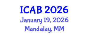 International Conference on Agriculture and Biotechnology (ICAB) January 19, 2026 - Mandalay, Myanmar International Conference on Agriculture and Biotechnology (ICAB) January 19, 2026 - Mandalay, Myanmar