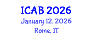 International Conference on Agriculture and Biotechnology (ICAB) January 12, 2026 - Rome, Italy International Conference on Agriculture and Biotechnology (ICAB) January 12, 2026 - Rome, Italy