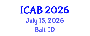 International Conference on Agriculture and Biotechnology (ICAB) July 15, 2026 - Bali, Indonesia International Conference on Agriculture and Biotechnology (ICAB) July 15, 2026 - Bali, Indonesia