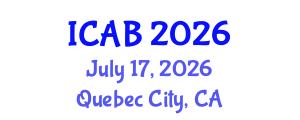 International Conference on Agriculture and Biotechnology (ICAB) July 17, 2026 - Quebec City, Canada International Conference on Agriculture and Biotechnology (ICAB) July 17, 2026 - Quebec City, Canada
