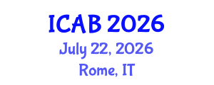 International Conference on Agriculture and Biotechnology (ICAB) July 22, 2026 - Rome, Italy International Conference on Agriculture and Biotechnology (ICAB) July 22, 2026 - Rome, Italy