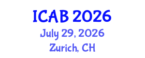 International Conference on Agriculture and Biotechnology (ICAB) July 29, 2026 - Zurich, Switzerland International Conference on Agriculture and Biotechnology (ICAB) July 29, 2026 - Zurich, Switzerland