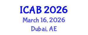 International Conference on Agriculture and Biotechnology (ICAB) March 16, 2026 - Dubai, United Arab Emirates International Conference on Agriculture and Biotechnology (ICAB) March 16, 2026 - Dubai, United Arab Emirates