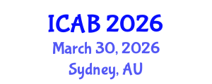 International Conference on Agriculture and Biotechnology (ICAB) March 30, 2026 - Sydney, Australia International Conference on Agriculture and Biotechnology (ICAB) March 30, 2026 - Sydney, Australia