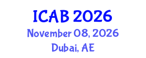 International Conference on Agriculture and Biotechnology (ICAB) November 08, 2026 - Dubai, United Arab Emirates International Conference on Agriculture and Biotechnology (ICAB) November 08, 2026 - Dubai, United Arab Emirates