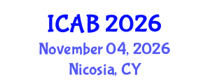 International Conference on Agriculture and Biotechnology (ICAB) November 04, 2026 - Nicosia, Cyprus International Conference on Agriculture and Biotechnology (ICAB) November 04, 2026 - Nicosia, Cyprus