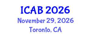 International Conference on Agriculture and Biotechnology (ICAB) November 29, 2026 - Toronto, Canada International Conference on Agriculture and Biotechnology (ICAB) November 29, 2026 - Toronto, Canada