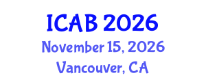 International Conference on Agriculture and Biotechnology (ICAB) November 15, 2026 - Vancouver, Canada International Conference on Agriculture and Biotechnology (ICAB) November 15, 2026 - Vancouver, Canada