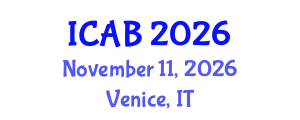International Conference on Agriculture and Biotechnology (ICAB) November 11, 2026 - Venice, Italy International Conference on Agriculture and Biotechnology (ICAB) November 11, 2026 - Venice, Italy