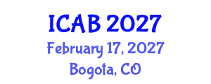 International Conference on Agriculture and Biotechnology (ICAB) February 17, 2027 - Bogota, Colombia International Conference on Agriculture and Biotechnology (ICAB) February 17, 2027 - Bogota, Colombia