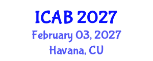 International Conference on Agriculture and Biotechnology (ICAB) February 03, 2027 - Havana, Cuba International Conference on Agriculture and Biotechnology (ICAB) February 03, 2027 - Havana, Cuba