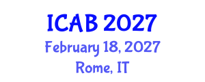International Conference on Agriculture and Biotechnology (ICAB) February 18, 2027 - Rome, Italy International Conference on Agriculture and Biotechnology (ICAB) February 18, 2027 - Rome, Italy