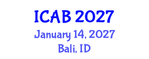 International Conference on Agriculture and Biotechnology (ICAB) January 14, 2027 - Bali, Indonesia International Conference on Agriculture and Biotechnology (ICAB) January 14, 2027 - Bali, Indonesia