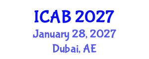 International Conference on Agriculture and Biotechnology (ICAB) January 28, 2027 - Dubai, United Arab Emirates International Conference on Agriculture and Biotechnology (ICAB) January 28, 2027 - Dubai, United Arab Emirates