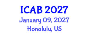 International Conference on Agriculture and Biotechnology (ICAB) January 09, 2027 - Honolulu, United States International Conference on Agriculture and Biotechnology (ICAB) January 09, 2027 - Honolulu, United States