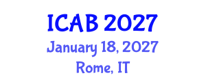 International Conference on Agriculture and Biotechnology (ICAB) January 18, 2027 - Rome, Italy International Conference on Agriculture and Biotechnology (ICAB) January 18, 2027 - Rome, Italy