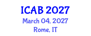 International Conference on Agriculture and Biotechnology (ICAB) March 04, 2027 - Rome, Italy International Conference on Agriculture and Biotechnology (ICAB) March 04, 2027 - Rome, Italy