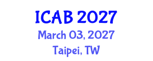 International Conference on Agriculture and Biotechnology (ICAB) March 03, 2027 - Taipei, Taiwan International Conference on Agriculture and Biotechnology (ICAB) March 03, 2027 - Taipei, Taiwan