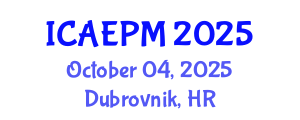 International Conference on Agriculture and Environmental Pollution Management (ICAEPM) October 04, 2025 - Dubrovnik, Croatia