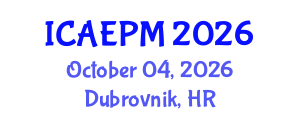 International Conference on Agriculture and Environmental Pollution Management (ICAEPM) October 04, 2026 - Dubrovnik, Croatia