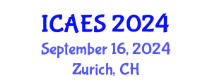International Conference on Agriculture and Environmental Systems (ICAES) September 16, 2024 - Zurich, Switzerland