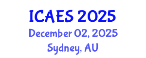 International Conference on Agriculture and Environmental Systems (ICAES) December 02, 2025 - Sydney, Australia