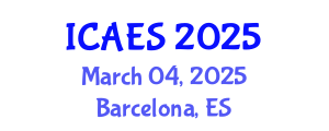 International Conference on Agriculture and Environmental Systems (ICAES) March 04, 2025 - Barcelona, Spain