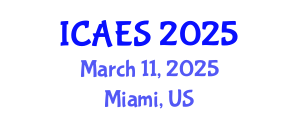 International Conference on Agriculture and Environmental Systems (ICAES) March 11, 2025 - Miami, United States