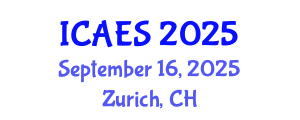 International Conference on Agriculture and Environmental Systems (ICAES) September 16, 2025 - Zurich, Switzerland