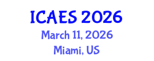International Conference on Agriculture and Environmental Systems (ICAES) March 11, 2026 - Miami, United States