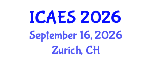 International Conference on Agriculture and Environmental Systems (ICAES) September 16, 2026 - Zurich, Switzerland