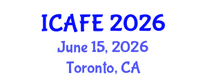 International Conference on Agriculture and Food Engineering (ICAFE) June 15, 2026 - Toronto, Canada