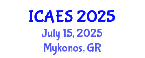 International Conference on Agriculture, Environment and Sustainability (ICAES) July 15, 2025 - Mykonos, Greece