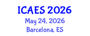 International Conference on Agriculture, Environment and Sustainability (ICAES) May 24, 2026 - Barcelona, Spain