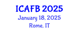 International Conference on Agriculture, Food and Biotechnology (ICAFB) January 18, 2025 - Rome, Italy