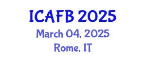 International Conference on Agriculture, Forestry and Bioengineering (ICAFB) March 04, 2025 - Rome, Italy